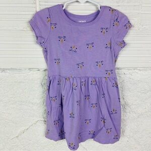 Carter's Lavender kitty cat unicorn print cotton Dress dress size 2T